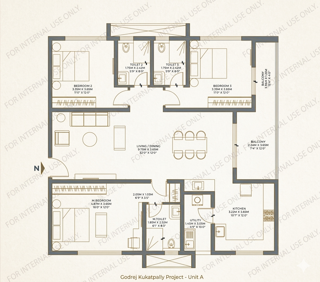 Godrej Kukatpally 3 BHK Luxe Layout 2