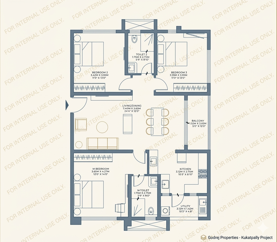 Godrej Kukatpally 3 BHK Premium Layout 1