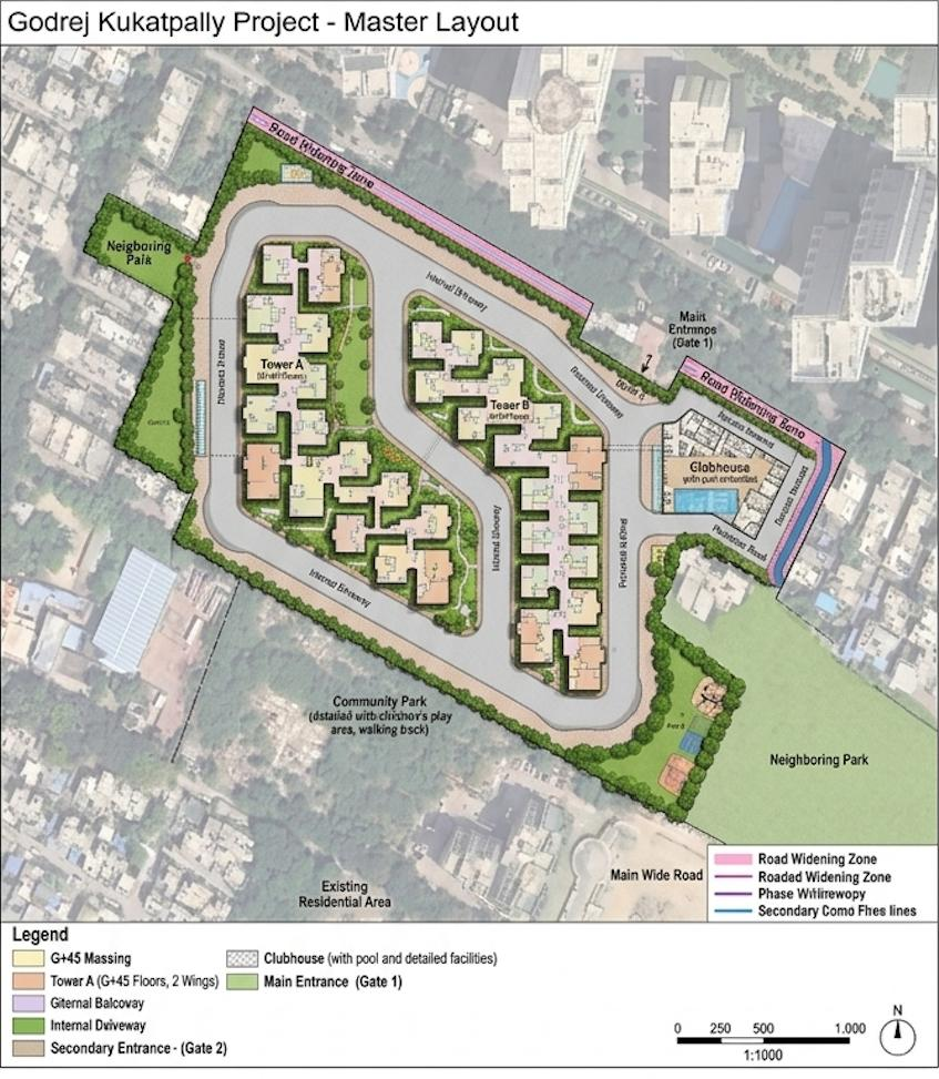 Godrej Kukatpally Master Site Plan - 7.8 Acre Community Layout