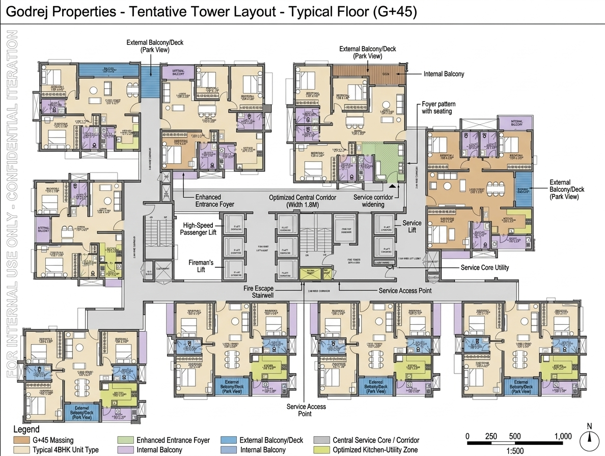 Godrej Kukatpally Overall Project Floor Plan - Tower Layout